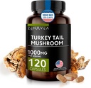 Türkei Tail Mushroom Capsules Immunsystem Unterstützung, Antioxydant und Verdauungseigenschaften - Pilze Supplement 1000mg - 120 Kapseln - entspricht 15.000 mg Organic Turkey Tail
