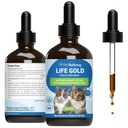 Pet Wellbeing Life Gold für Katzen - unterstützt Entgiftung, Immunsystem Gesundheit, Antioxidantien - Vet-Formulierte Kräuterergänzung – 4 oz (118 ml)