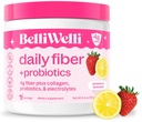 Belli Welli LWL-Ergänzung für Damen und Herren, Premium Tagesfaserpulver aus Organische Akazie mit Zusatz von Kollagen, Elektrolyten und Probiotika, No Bloat, Constipation&Gut Health Support (Strawberry Lemonade)