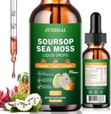 7-in-1 Soursop Bitters Liquid, Soursop Öl mit Sea Moss & Turmeric & Vitamino für Immun- & Verdauungs- & Zell-Unterstützung, Sugar-Free | Non-GMO | Vegan 2 Fl oz Ananas