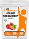 BulkSupplements.com Bio Erdbeerpulver - Fruchtpulver aus Bio Erdbeeren - Kein Zucker hinzugefügt & Glutenfrei, 3g pro Servierung, 500g (1.1 lbs) (Pack von 1)