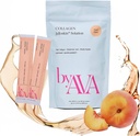 byAVA Liquid Collagen Jelloskin Solution | Marine Collagen Peptide + Hyaluronsäure + Elastin Peptide Triple Supplements - Haarhaut und Nägel | Hydrolysierte Fischkollagen für Frauen |15 Packungen Peach