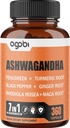 7 in 1 Ashwagandha 8050mg - Kombiniert mit Fenugreek, Maca, Turmeric, Rhodiola, Ginger, And Black Pepper - Mood, Stärke, Spirit and Energy Support Supplement - 360 Kapseln - 12 Monate Versorgung