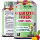 Yuve Prebiotic Fiber Gummis - Delicious - 3g Soluble Fiber Supplement - Unterstützt Verdauungs-Gesundheit & Regularität - Vegan & Glutenfreie Fiber Gummis für Erwachsene & Kinder - Non-GMO & Low Sugar - 60 Count