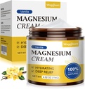 Magnesium Cream for Sleep - Natürliche topische Magnesiumlotion für Schmerz- und Beinkramps, Muskelrelaxation, ruhig - nächtliche Körperbutter für tiefe Hydration - Safe für Kinder (Vanilla)