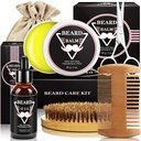 ABUDICS Geschenke für Männer, Bart Kit, Bart Grooming Kit w/Beard Öl Bart Balm Bart Brush Bart Comb Bart Scheren, Geschenke für Dad Husband Ihn Freund