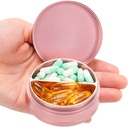 Metall Pille Case 2 Compartment - Wasserdichte Pille Box für tägliche Reisen, Taschentasche Pille Container Halter Kompakte Medizin Organizer für Vitamine Fischöle Medikamente