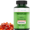 Nova Lucia Bio Flaxseed Oil Capsules 1000mg – Omega 3 6 9 Softgels für Haare, Haut und Nägel – Non-GMO, Glutenfrei, Hexanfrei, einfach zu schwalben – 100 Liquid Softgels