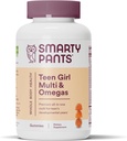 SmartyPants Teen Girl Multivitamin Gummis: Omega 3 Fischöl (EPA/DHA), Vitamin C, D3, B12, Vitamin A, K & Zink, Glutenfrei, Enthält Biotin Haar, Haut und Nägel zu unterstützen, 120 Count (30 Tage Versorgung)