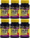 Mason Vitamins Folsäure B-6 & B12 Herzgesundheit Formel 90 Tabletten pro Flaschenpackung von 6 insgesamt 540 Tabletten