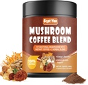 Pilz-Kaffee mit 10 Pilzen, kolumbianisches Instant-Kaffee-Pulver mit Lion's Mane, Reishi, Chaga, Cordyceps, Shiitake, Maitake,Turkey Tail - Pilz-Ergänzung für Energie, Fokus, Immununterstützung