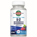 KAL Vitamin B12 Methylcobalamin und Adenosylcobalamin 2000 mcg ActivMelt, B12 Energy Supplements, Metabolismus, Nerve, Red Blood Cell Support, High Absorption, Natural Berry, 60 Serv, 60 Micro Tablets