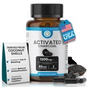 Aktivierte Charcoal Capsules 1200 MG, 60 Veg Caps, 30-Days Premium Detox & Digestive Support, Gas & Bloating Relief, Organische Kokosschale Charcoal, Gut Health, USA Made.