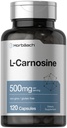 Horbäach L-Carnosine 500mg | 120 Kapselergänzung | Non-GMO & Gluten Kostenlose Pulver Pillen