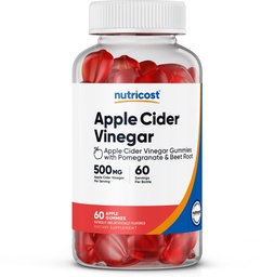 Nutricost Apfel Apfel Apfelessig 500mg, 60 Gummis, Apfel aromatisiert - Glutenfrei, Non-GMO, No Corn Syrup