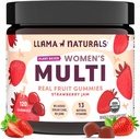 Llama Naturals Multivitamin für Frauen, Vegan, Bio-Gummien mit Vitamin D, C und K, Women's Real Fruit Gummy Vitamins, Kaubare Multivitamin-Ergänzung, Ohne Zusatz von Zuckerrohr, Erdbeere, 120 Ct