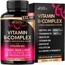 Vitamin B-Komplex für Männer und Frauen - Made in USA - B-Komplex: B1, B2, B3, B5, B6, B7, B8, B9, B12 mit Vitamin C, Choline, Inositol - Energie, Brain & Heart Support Supplement, 120 Vegan Kapseln