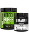 Jacked Factory NITROSURGE Pre Workout Supplement (Arctic White) Kreatin Monohydrat-Pulver 150g (unentflammt) für Muskelwachstum, erhöhte Stärke, Enhanced Energy