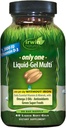 Irwin Naturals Only One Liquid-Gel Multi - 60 Liquid Softgels - No Iron Daily Essential Vitamins, Minerals, Antioxidantien, Omega-3 & Green Super Foods