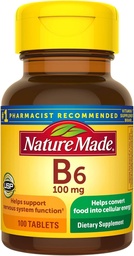 Naturgemachtes Vitamin B-6 100 mg Tabletten 100 ea (Pack von 4)