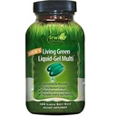 Irwin Naturals Men's Living Green Liquid-Gel Multi - 70 Essential Nährstoffe, Full-Spectrum Vitamins, Wholefood Blend - Targeted Adrenal & Brain Support - 120 Liquid Softgels