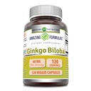 Erstaunliche Formeln Ginkgo Biloba Ergänzung | 60 Mg | 120 Veggie Kapseln | Non-GMO | Gluten Free | Made in USA