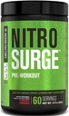 Jacked Factory NITROSURGE Pre Workout Supplement - Endless Energy, Instant Strength Gains, Clear Focus, Intensivpumpen - NO Booster & Powerful Preworkout Energy Powder - 60 Servietten, Kirsch Limeade