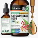 BIO KRAUTER Sarsaparilla Root Tincture - Kräuter-Flüssig-Extrakt-Ergänzung für Leberunterstützung - Alkohol & Zucker Free Vegan Drops 2 Fl.Oz.