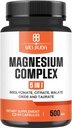 5in1 Magnesium Complex Supplement mit 20% gereinigt - 500mg Magnesiumbisglycinat, Citrat &amp; More für Muskel, Entspannungsmood, Knochengesundheit &amp; mehr - 90 Kapseln
