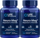 Life Extension Neuro-Mag 150 Vegetarische Kapseln (Pack von 2), Magnesium L-Threonate, Magtein Supplement