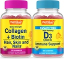 Naja Collagen+Biotin + Vitamin D3 5.000 IU Zuckerfrei, Gummi Bundle - Große Verkostung, Vitaminergänzung, Glutenfrei, GMO frei, Kaugummi