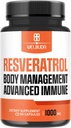 Trans-Resveratrol Ergänzungen Extrakt 30:1 mit Elderberry, Echinacea, Grape Seed & More - Unterstützung Immunsystem, Herzgesundheit, Hautgesundheit, Körpermanagement - 90 Kapseln
