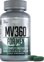 NDS Nutrition MV360 Für Männer, 5-in-1 Komplett Multivitamin für Männer mit essentiellen Mens Vitamine für Energie, Verdauung, Toning, Immununterstützung und Mens Health & Vitality, 60 Tabletten, 30 Servietten