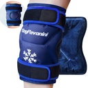 KingPavonini XXL Knie-Eis-Pack Wrap rund um ganze Knie nach Chirurgie, große wiederverwendbare Gel-Eis-Pack für Verletzungen, Schmerzen Relief, Schwellung, Sportverletzungen, 1 Pack (blau)