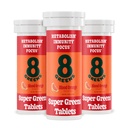 8Greens Supergreens Tablets | Super Greens Powder Superfood Tablet, Metabolism Immunity & Focus, Daily Greens Effervescent Tablets, Bio: Aloe Vera, Spirulina, Chlorella, Blut Orange, 30 Servierungen