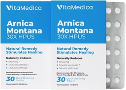 VitaMedica Arnica Montana Blister Pack 30X Tablets für Bruising Schmerz und Schwellung | Pflanzenbasierte Formel | Empfohlen von Plastic Surgeons | Natürliche Erholung Chirurgie oder Verletzung | 2 Pack | 30 Servierungen
