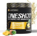 ONESHOT Pre Workout Powder für Männer und Frauen - BCAAS Amino Acids Supplement Powder, 200mg Koffein, Beta Alanine Powder, Citrulline Malate Preworkout Powder - Ananas Mango - 30 Portionen