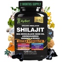 Shilajit für Männer und Frauen-Organic Himalayan Shilajit Capsules mit Sea Moss, Black Seed Oil, Ashwagandha, Rhodiola Rosea, Burdock, Cordyceps Pilz, Ginseng, Turmeric, Ginger, 120 Kapseln