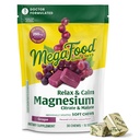 MegaFood Relax + Calm Magnesium Supplement - Weiche Kauen mit Magnesium Citrat & Malate für Herzgesundheit, Muskelspannung &amp; mehr - Vegetarier - Grape-Flavor - 30 Kauen (15 Servierungen)