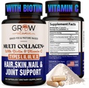 Vitamin Multi Collagen Kapseln wachsen - Arten I, II, III, V & X | Hydrolysierte Mischung mit Biotin & Vitamin C für Haar, Haut, Nägel 90 Kapseln