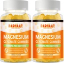 Magnesium Glycinate Gummies 1000mg - Zuckerfreie Magnesium Kalium-Ergänzung mit Vitamin D, B6, CoQ10 für ruhige Stimmung & Schlaf-Unterstützung - 120 Orange Gummies 2 Pac