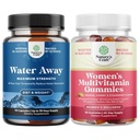 Bundle of Water Away Pills - Fluid Retention Supplement mit Dandelion Blatt Extrakt für Bloating Relief - Kapseln für Leg & Feet Swelling und Frauen Multivitamin Gummis für Erwachsene Energie & Immunität