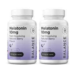 Balancebreens Melatonin 10mg Fast-Dissolve, 120 Tabletten – Natürliche Schlafhilfe für restliche Nächte, Drug-Free Unterstützung für Entspannung und Stille