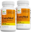 Terry Natürlich CuraMed 500mg - Antioxidans Ergänzung für Gehirn & Immun-Gesundheit Unterstützung - Ergänzung mit Curcumin & Turmeric Essential Oil - Kräuter Leberunterstützung - 60 Softgels (Pack von 2)
