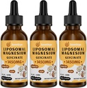Magnesium Glycinate Liquid Drops - Liposomal Chelate mit Kirschen Geschmack für einfache Absorption, fördert Schlaf, Stimmung, Darm & Knochen Gesundheit, reduziert Stress - 60ML (2.04 Fl Oz (Pack von 3))