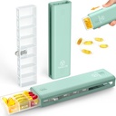 Yaklim Wöchentliche Pille Organizer 1 Mal am Tag, 7 Tage Pille Organizer Tägliche Pille Box Reise Medikamente Pille Fall, Pillenbehälter für Vitamin, 1 Woche Pillen Organizer Medizin, Nahrungsergänzung, Fischöl