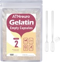 Größe 2 Leere Gelatine Kapseln mit 2 Micro Spoons - 1000 Count Leere klare Kapsel - Gel Pillen Kapseln für Pulver Ergänzungen