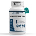 400 mg reines Magnesium Glycinat 180 Tabletten nicht gepufferte hohe Absorption Non-GMO fördert Herz-Kreislauf-Gesundheit für Stress-Relief, Schlaf, Herz-Gesundheit, Ease Muskeln, Calm Kopfschmerzen, Nerven