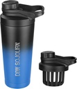 DIW 24 oz Shaker Bottle, Edelstahl Mischflasche mit Lärmfreiem Design, Isolierte Metall Shaker Cup für Proteinmischungen und Pre Workout,Gym Cup Shaker(Black&Blue)