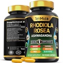 Rhodiola Rosea Supplement - 8in1 Formel - Kombinieren Sie mit Ashwagandha, Turmeric, Berberine, Maca, Kamille, Grüner Tee und Schwarzer Pfeffer - Nährstoffreiche - 150 Vegan Kapseln